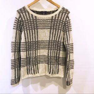 🚌 Gap | Black and White Window Pane Sweater M